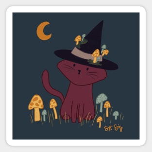 Witchy Cat Magnet